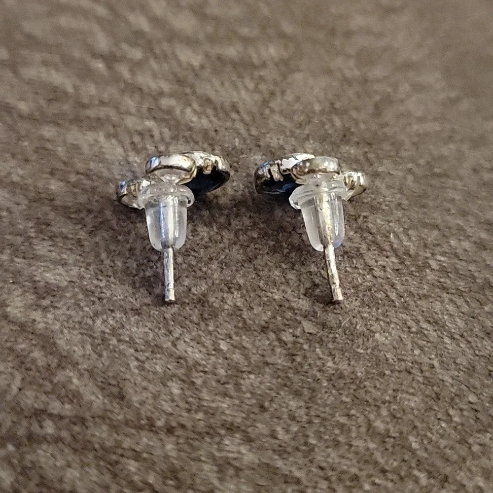 DISNEY Sterling 925 Blue Swarovski Crystal Mickey Mouse Earrings